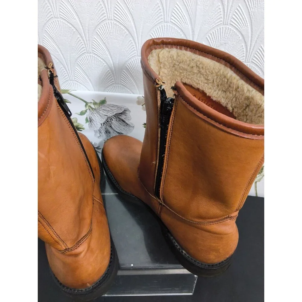 Fin & Feather Insulated Boots Mens 10EEE Brown Leather Zipper Made In USA